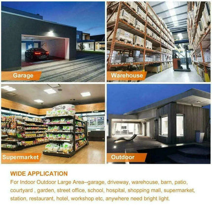 85W Adjustable LED Garage Ceiling Light with Foldable Blades - Energy-Efficient E27 Industrial Lamp - Très Elite