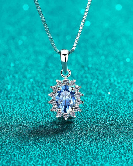 Radiant Elegance Lab-Created Diamond Necklace with Moissanite Highlights