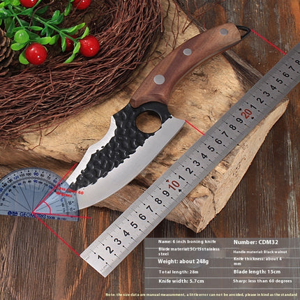 Portable Boning Knife With 5Cr15 Stainless Steel Blade 7 Inch PU Leather Case