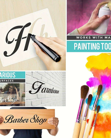 Creative Alphabet and Number Stencils Kit - 45 Sheets for Artistic Face Albums, Painting, and Graffiti Projects