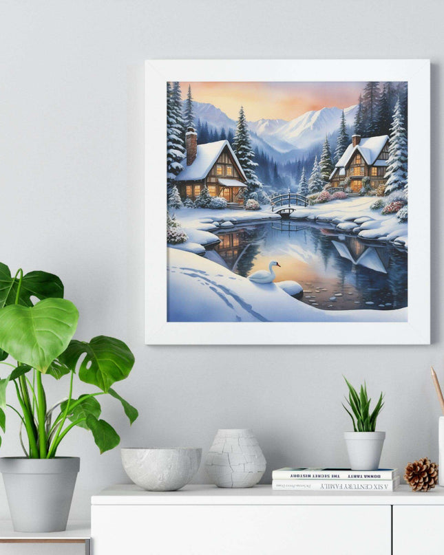 Sustainable Elite Winter Gaming Vertical Framed Poster - Elegant Home Decor for Trendy Interiors