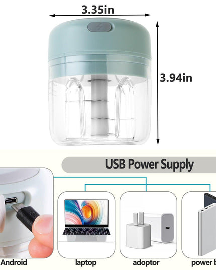 Compact Electric Garlic Chopper with Quick-Slice Technology and Adjustable Capacity