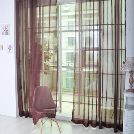 Peekaboo Studio Solid Color Transparent Glass Mesh Curtains - Ready-Ma