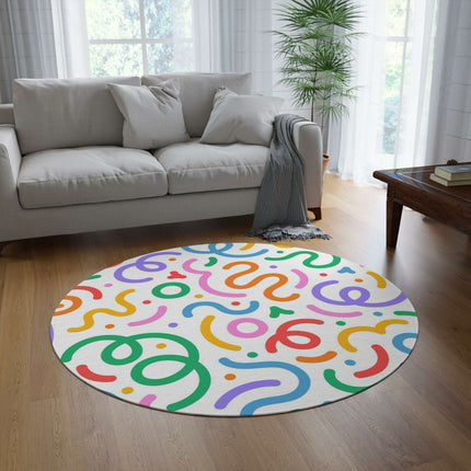 Chic Vibrant Chenille Circle Rug - Stylish Home Accent - 60x60 Inch
