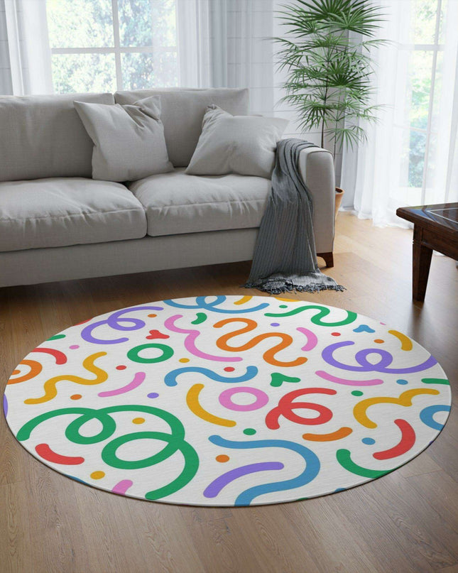 Chic Vibrant Chenille Circle Rug - Stylish Home Accent - 60x60 Inch