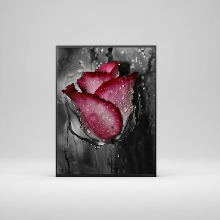 Diamond Painting Water Drop Rose Style Mural