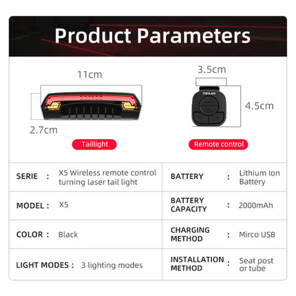 Brake Light Laser Tail Light For Bicycle With Auto Day Night Sensor