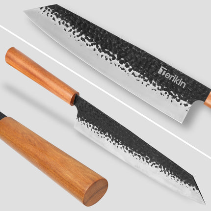German EN1.4116 Steel Kiritsuke Santoku Knife — 9 Inch Chef with Sheath