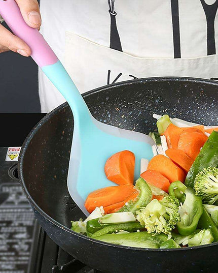 Chic Dual-Tone Silicone Turner - Non-Stick Kitchen Essential for Effortless Cooking and Baking