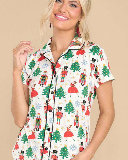 Joyful Holiday Button-Up Sleepwear Set