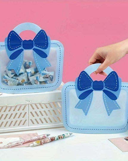 12-Pack Elegant Self-Standing Gift Bags with Charming Bows - Ideal for Celebrations, Treats & Business Packaging
