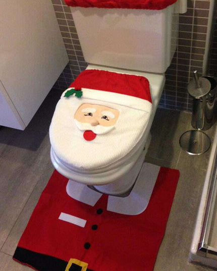 Christmas Style Printed Bathroom Toilet Set