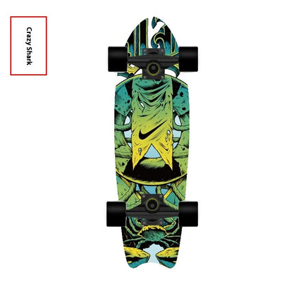 Single Warped Brush Street Board Fishtail Skateboard Maple Deck