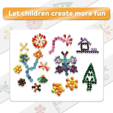 Colorful Wooden Building Blocks Kit for Creative Learning and Logical Development