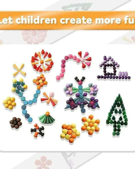 Colorful Wooden Building Blocks Kit for Creative Learning and Logical Development