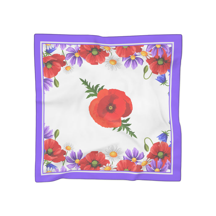 Red Poppies Sheer Poly Scarf for a Stylish Touch
