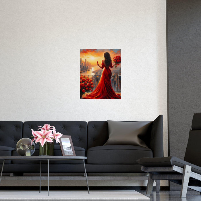 Elegant Red Wine Matte Art Print - Luxe Decor for a Refined Space