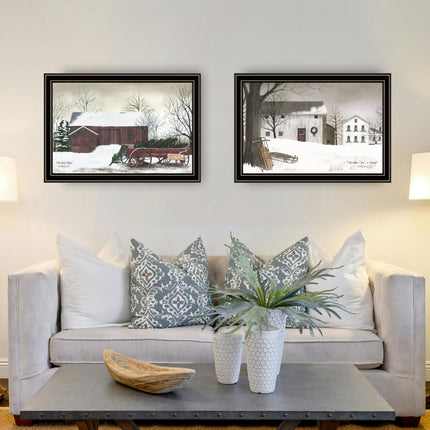 Billy Jacobs 2-Piece Christmas Family Wall Art - Black Framed Prints
