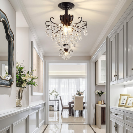 European Light Luxury Small American Restaurant Crystal Chandelier