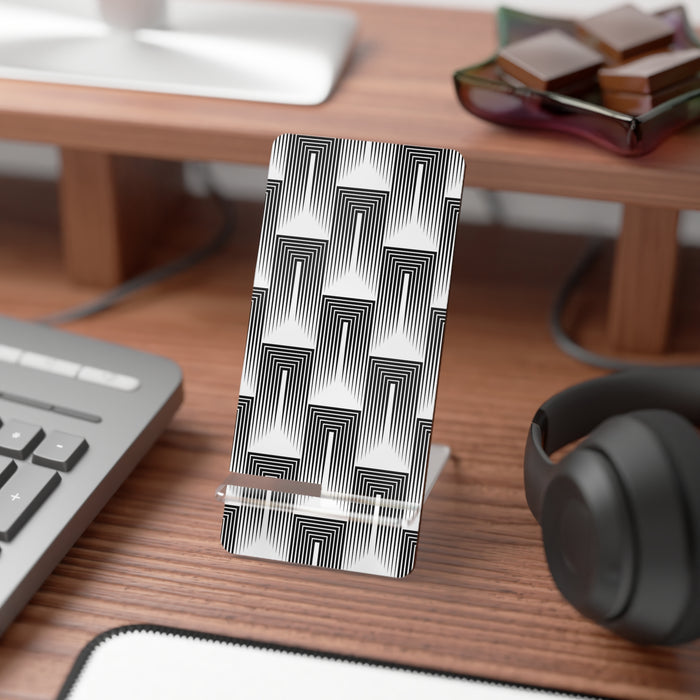 Elegant Abstract Geometric Smartphone Stand with Glossy Finish