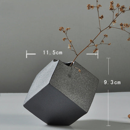 Rusty Glaze Ceramic Vase Set for Tabletop Floral Decor