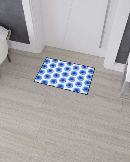 Elegant Blue Daisy Anti-Skid Luxe Area Rug