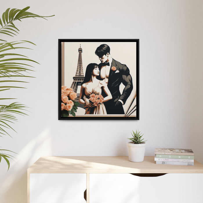 Sustainable Elegance Matte Canvas Print Set - Contemporary Black Frame
