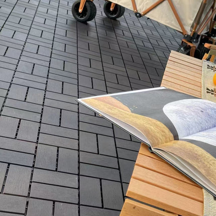 Room and Decor 44 Pack Waterproof Interlocking Deck Tiles - Dark Grey