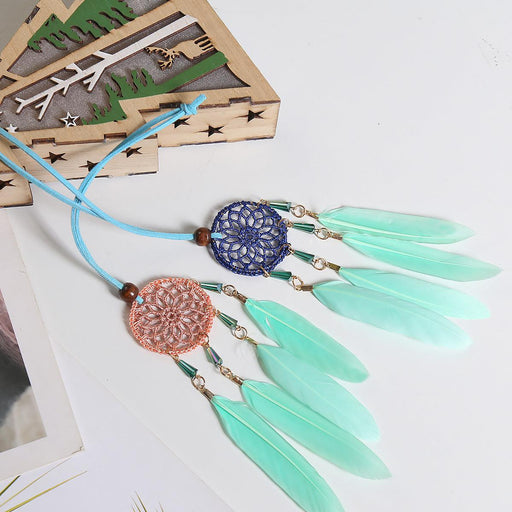 Small Fresh Feather Dream Catcher Simple Car Rearview Mirror Pendant Ins Car Trailer Accessories Supplies eprolo