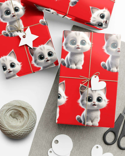 Customized Cat-Inspired Eco-Conscious Gift Wrapping Paper Set in Three Sizes