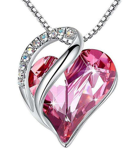 Geometric Heart Pendant Necklace in 925 Silver for Women