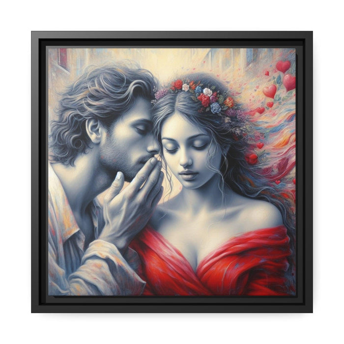 Sleek Matte Black "Whispering Valentine" Canvas Art for Contemporary Home Decor