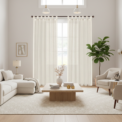 Linen Yarn Curtain Transparent Window Screen