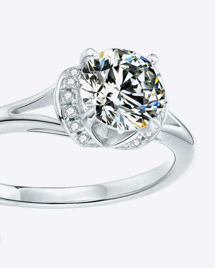 Elegant 1 Carat Lab-Grown Diamond Split Shank Ring with Radiant Moissanite & Certification