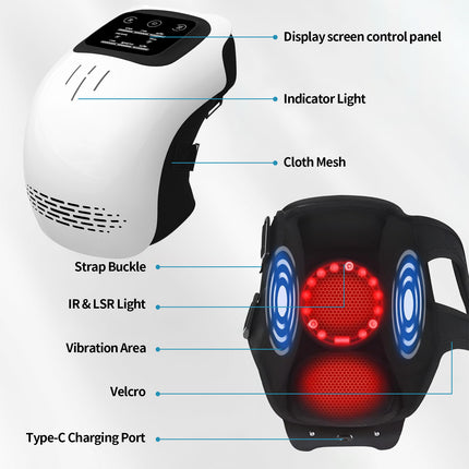 Knee Massager With Kneading Heating Infrared Vibration Rechargeable Pain Relief
