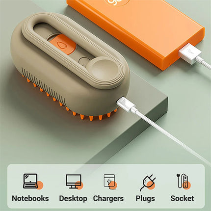Cat Steam Brush Steamy Dog Brush 3 In 1 Electric Spray Cat Hair Brushe