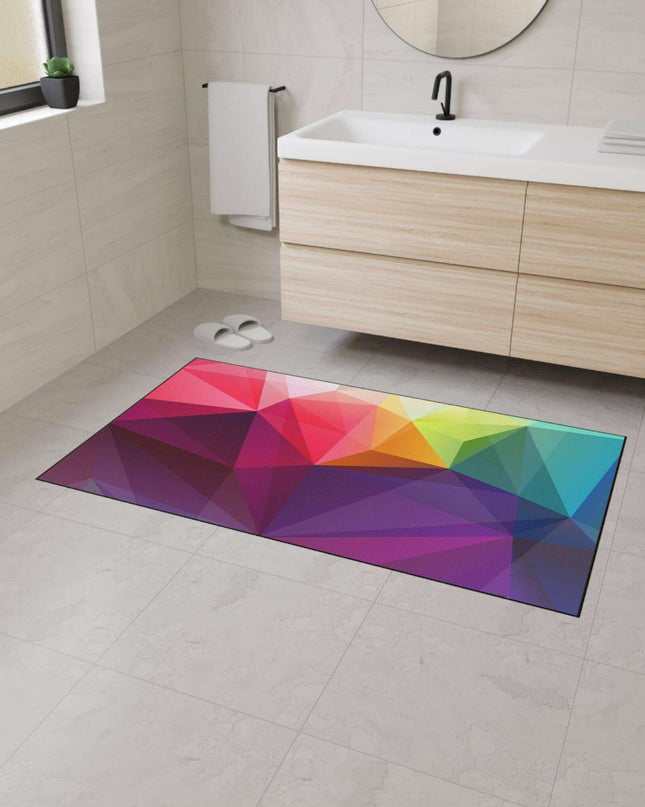 Luxurious Geometric Non-Slip Polyester Floor Mat for Professional Environments