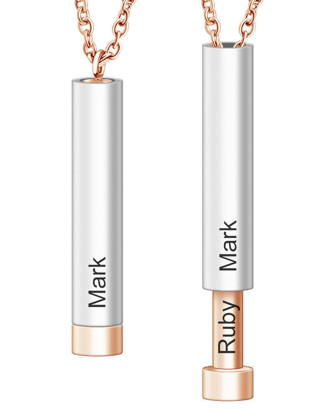 Customize Lovers Name Stainless Steel Necklace Remember Your Most Meaningful Phrase Word