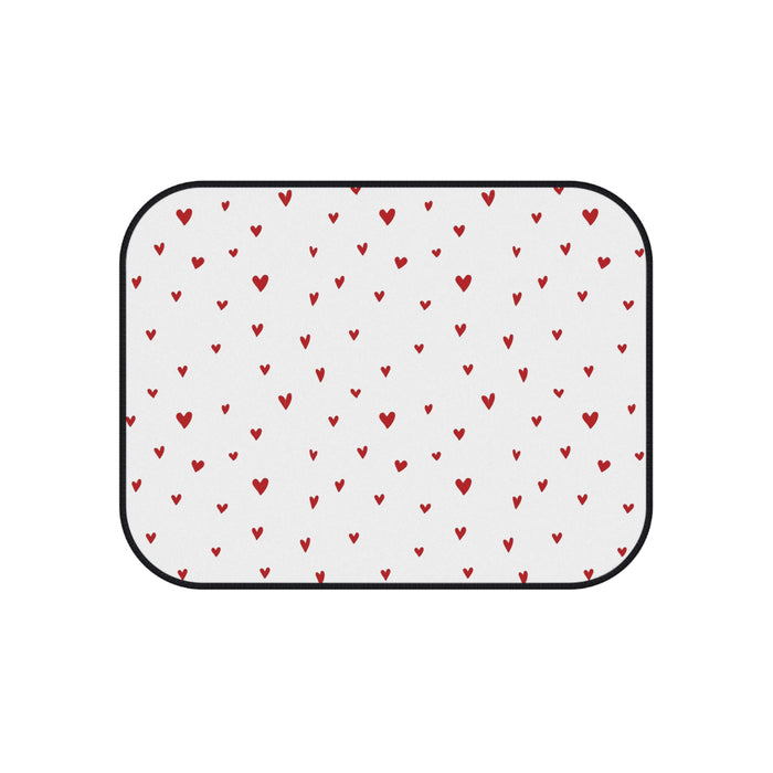 Valentine Red Rear Car Mats - Set of 2 with Non-Slip Rubber Backing