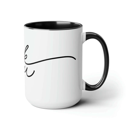 Elegant Two-Tone Ceramic Coffee Mugs - 15oz from the Elite Enigma Collection