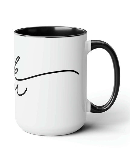 Elegant Two-Tone Ceramic Coffee Mugs - 15oz from the Elite Enigma Collection