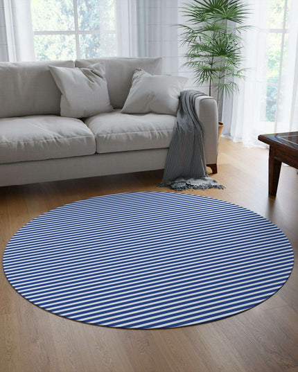 Vibrant Chenille Round Rug - Stylish Stripes and Fun Designs