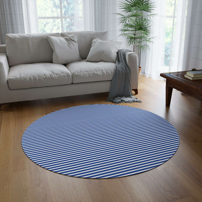 Vibrant Chenille Round Rug - Stylish Stripes and Fun Designs