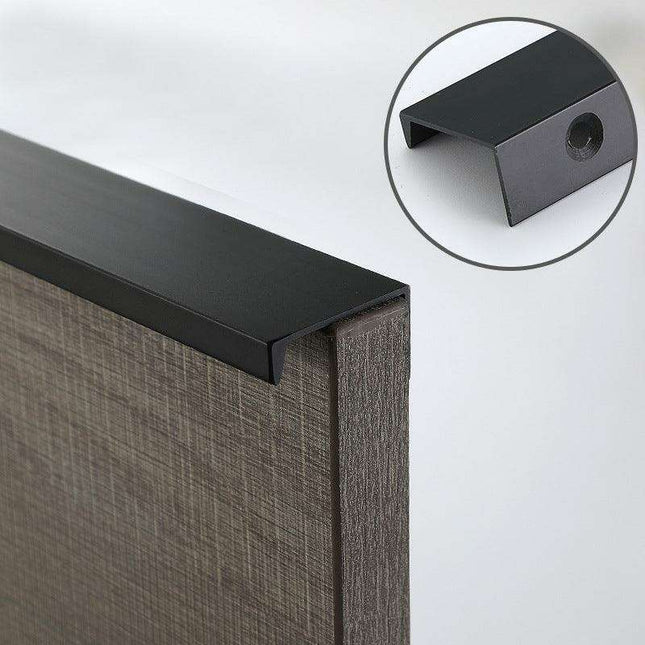 Sleek Modern Black Aluminum Drawer Pulls - Stylish Cabinet Handles