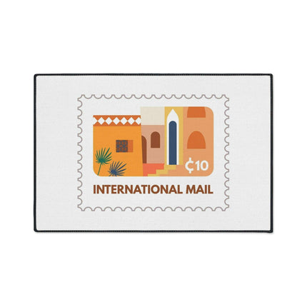 Elegant Vintage Stamp Area Rug with Safety-Enhanced Non-Slip Base