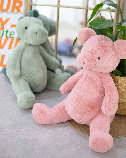 Adorable Plush Fluffy Animal Cuddly Dolls - Elephants, Teddy Bears, Pandas, and Dinosaurs for Kids