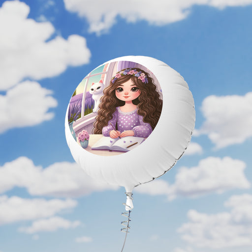 Cute Lavender Girl Floato Mylar Helium Balloon - Reusable, Waterproof
