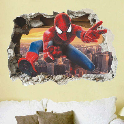 Spiderman 3D Wall Decal Set - Marvel Adventure Decor for Kids' Rooms