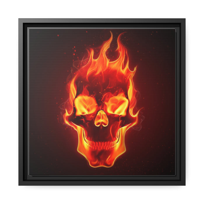 Eco-Friendly Fire Skull Matte Canvas Art for Stylish Homes