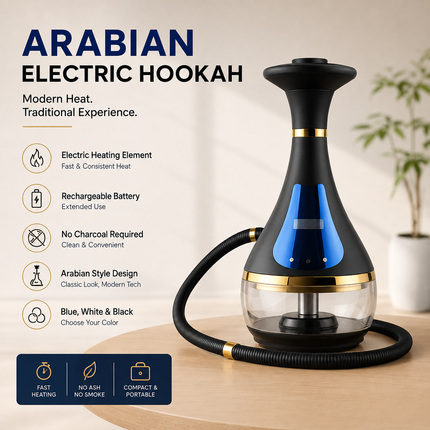 Arabian Electric Hookah — Rechargeable, Fast Heating, Carbon-Free Operation Water Pipes & Bongs new-fast-shipping-arabian-electric-hookah-rechargeable-smoker-fast-heating-carbon-free Home & Kitchen > Kitchen & Dining > Smoking Accessories > Hookahs